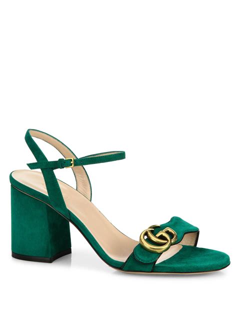 green gucci marmont shoes|gucci marmont shoes mid heel.